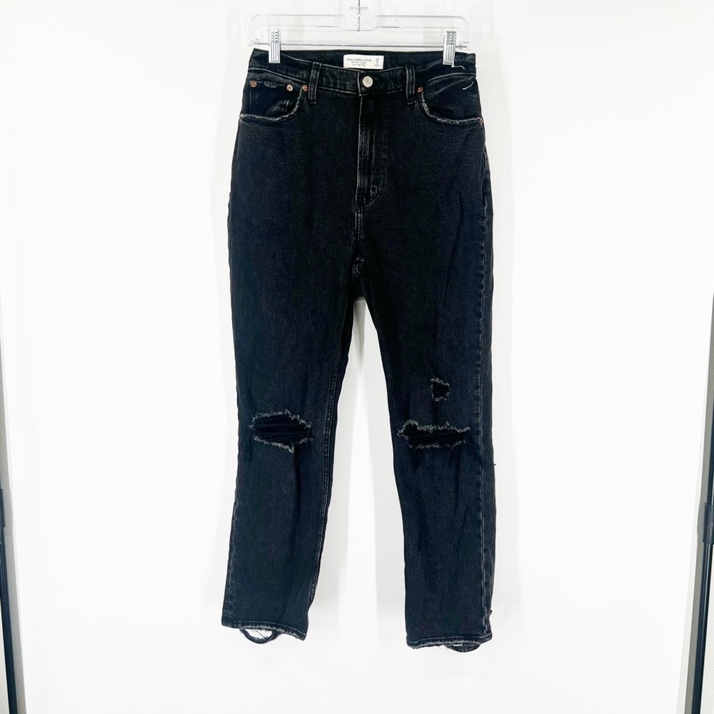 Abercrombie & Fitch Curve Love The Ankle Straight Jeans Ultra High Rise LONG